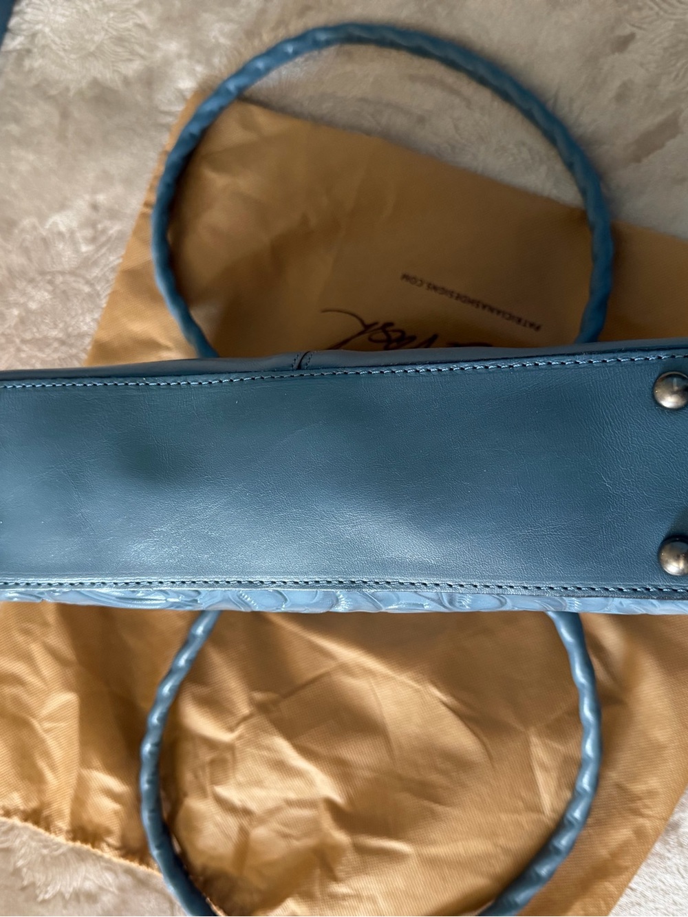 Patricia Nash Calvi Sq Satchel in Safflower Blue - Picture 11 of 12